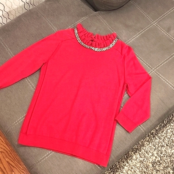 EMBELLISHED-NECK TOP - Picture 3 of 12